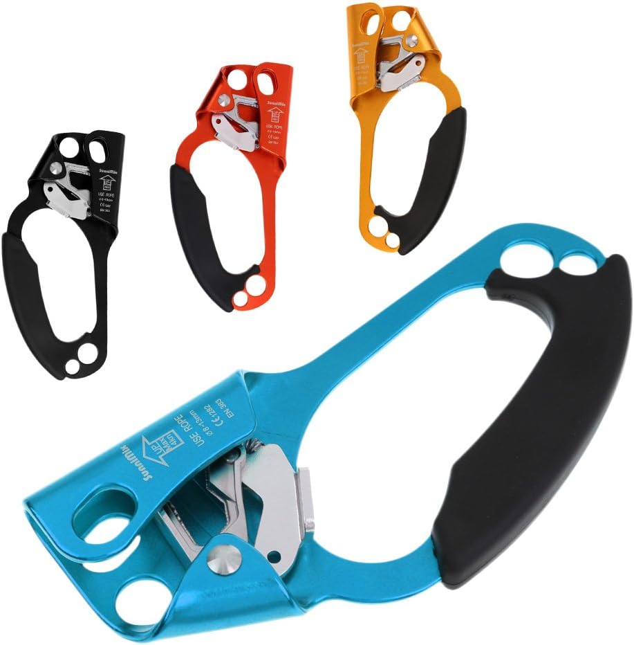Hand Ascender for 8-13mm Rope, 4KN (880lbs) Strength, Left Hand, Aluminum-Magnesium Alloy for Climbing, Rescue & Caving