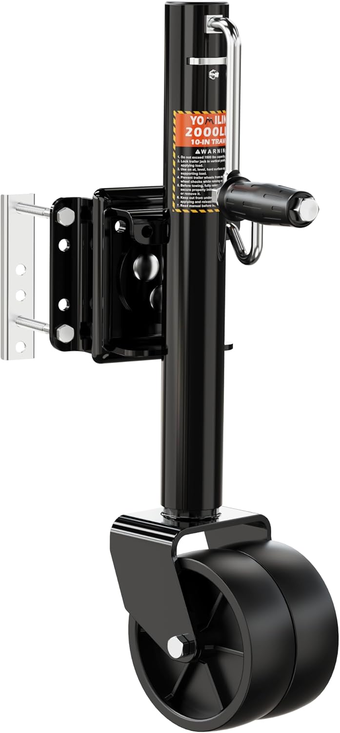 2000 lbs Trailer Jack with Dual Wheel, Heavy Duty Swivel Boat Jack