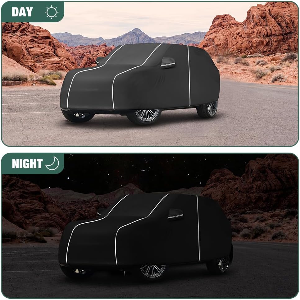 Fluorescent Strip Design Waterproof Car Cover Compatible for Range Rover 2011-2024 All Weather 6 Layers Full Car