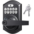 TE004 Keyless Entry Door Lock Handle with Keypad, Matte Black