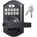 TE004 Keyless Entry Door Lock Handle with Keypad, Matte Black