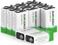 9V Batteries 12 Pack, 10-Year Shelf Life, 9v Battery for Smoke Detector, 9 Volt Power Supply for Guitar Pedals