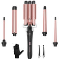 Curling Wand Set, Curling Iron Interchangeable 3 Barrel Wand Curler