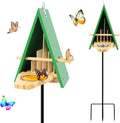New Butterfly House and Feeder, Wooden Butterfly House with Metal Stake