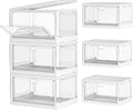 Clear Storage Bin with Lid 3 Pack 【Stackable & Sturdy】 Plastic Multifunctional Folding Storage Bins for Bedroom