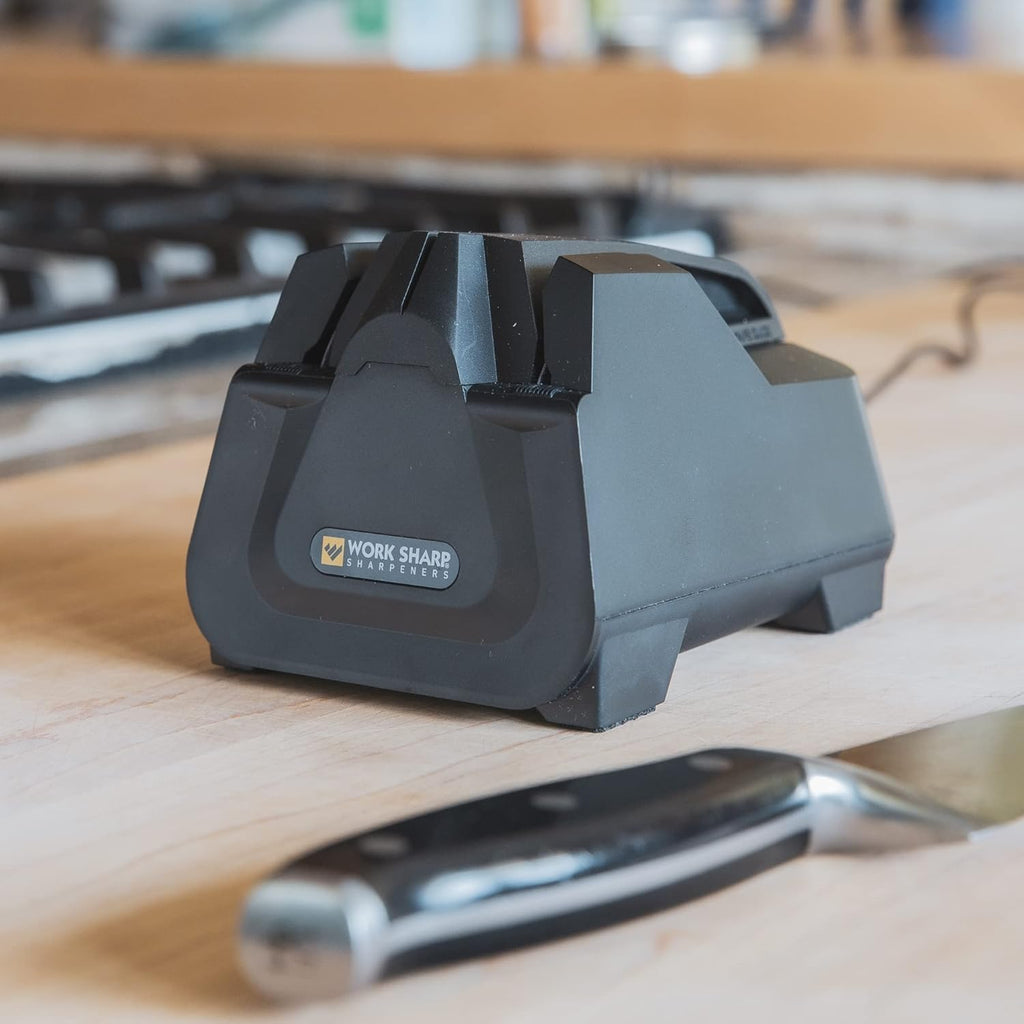Electric Kitchen Knife Sharpener - Get knives ready for cookouts and BBQ's- Fits in Kitchen Drawer, Sharpens every