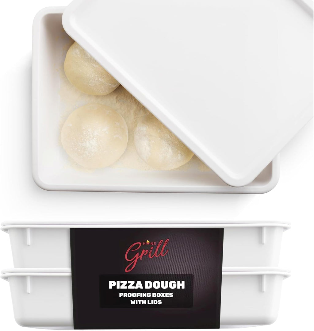 Pizza Dough Proofing Box - Pack of 2 Stackable BPA-Free Trays with Covers - Perfect as a Bread Proofing Box and Dough