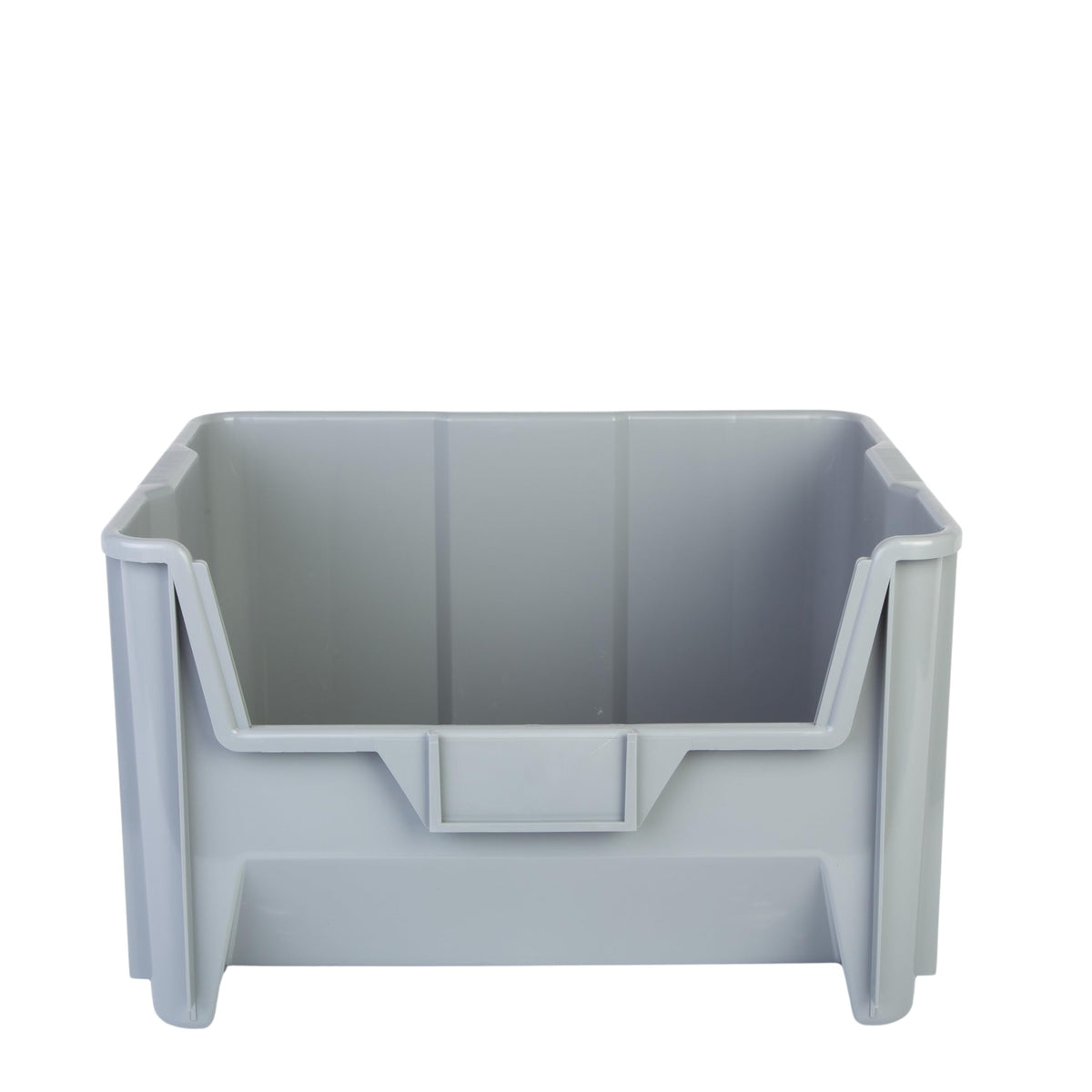 20" x 15" x 12.5" (3 Pack) Plastic Giant Stackable Hopper Bin, Gray