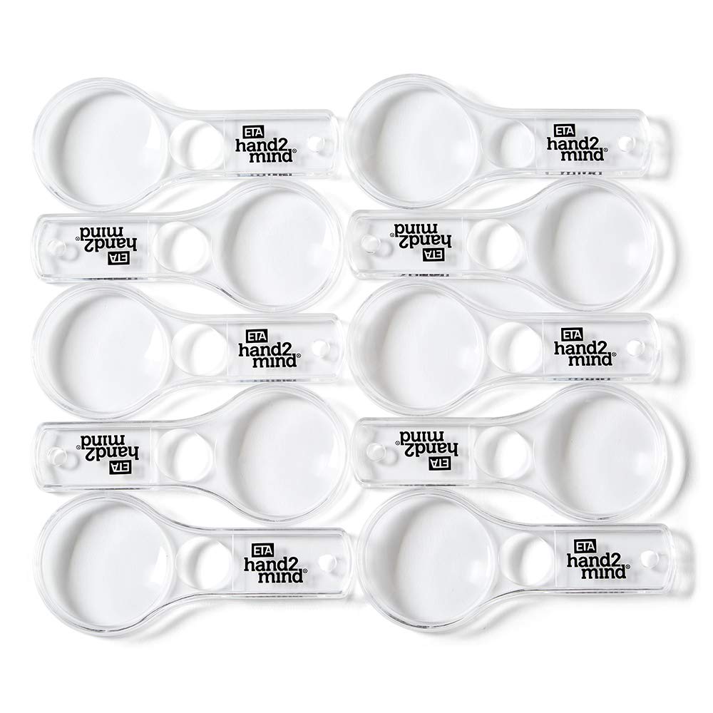 Mini Plastic Handheld Magnifying Glasses, 3X and 6X, Without Lanyard (Pack of 10)
