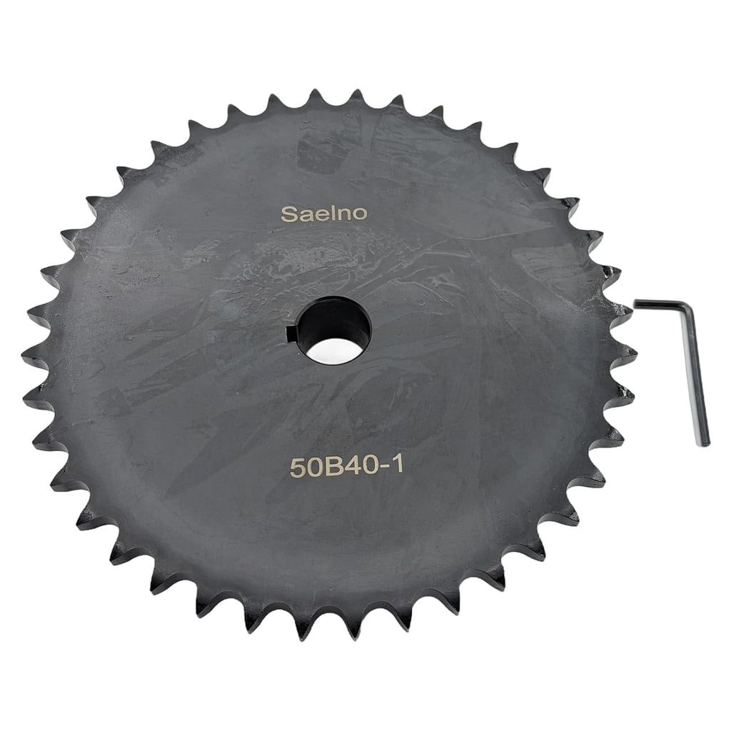 #50 Roller Chain Sprocket Type B 1 inch Bore 40 Tooth, Hardened Antirust 1045 Steel Drive Sprockets 50B40-1