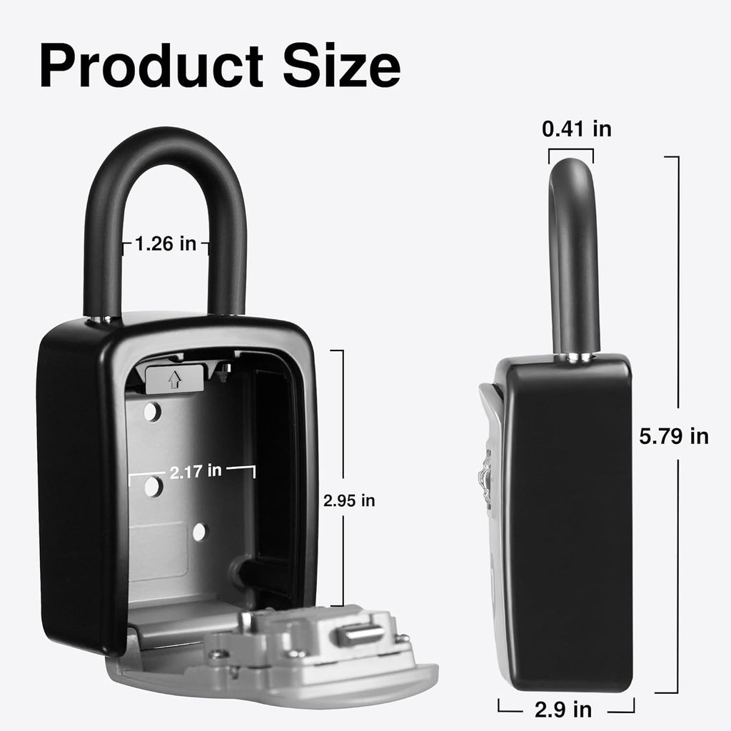Key Lock Box, Lockbox for Keys Outdoor Combination Security Lockbox Outside Portable Storage Safe Box for Realtor and