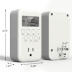 BN-LINK Digital Outlet Timer for Light, 7 Days Programmable Timer for Lamps