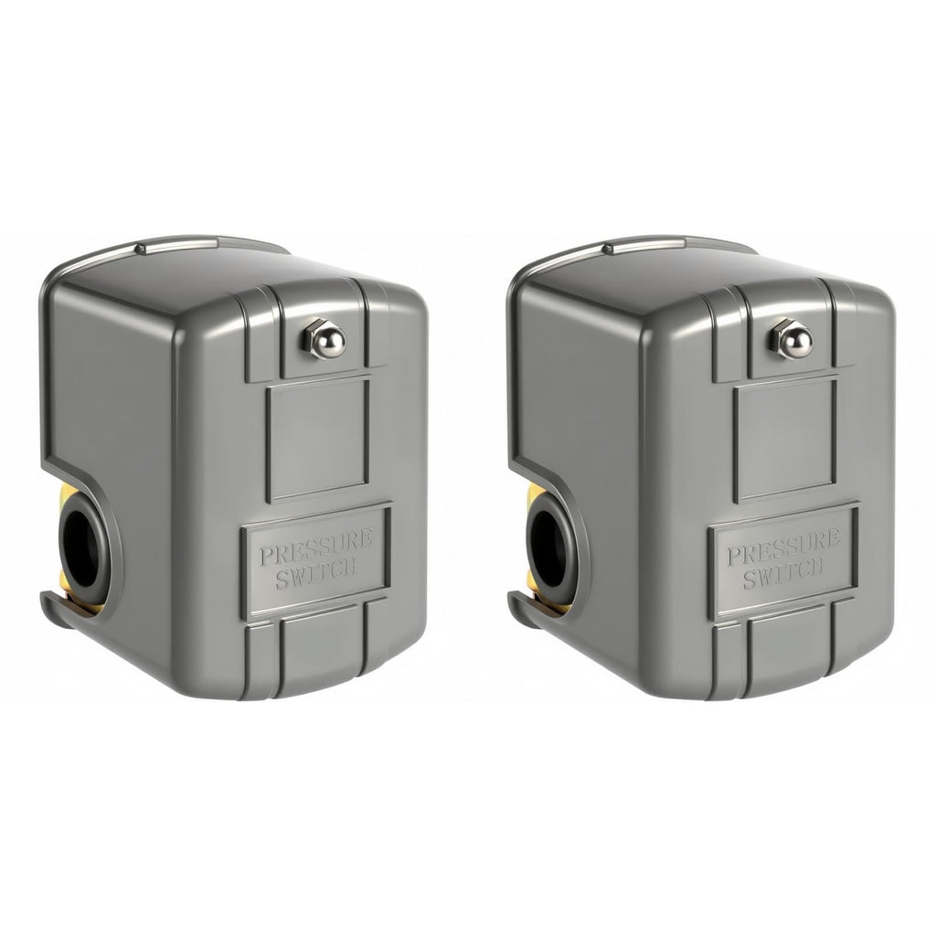 Water Well Pressure Control & Air-Pump Pressure Switch, 40-60 PSI, Adjustable Differential,1/4" Female NPT, Automatic (2 Pcs)