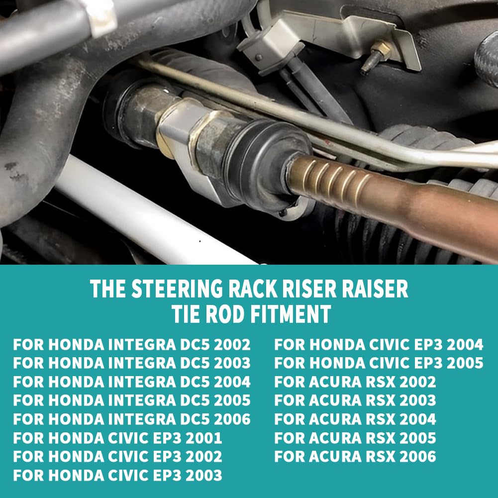 Steering Rack Riser Tie Rod Raiser for Acura RSX Honda DC5 EP3, 35mm