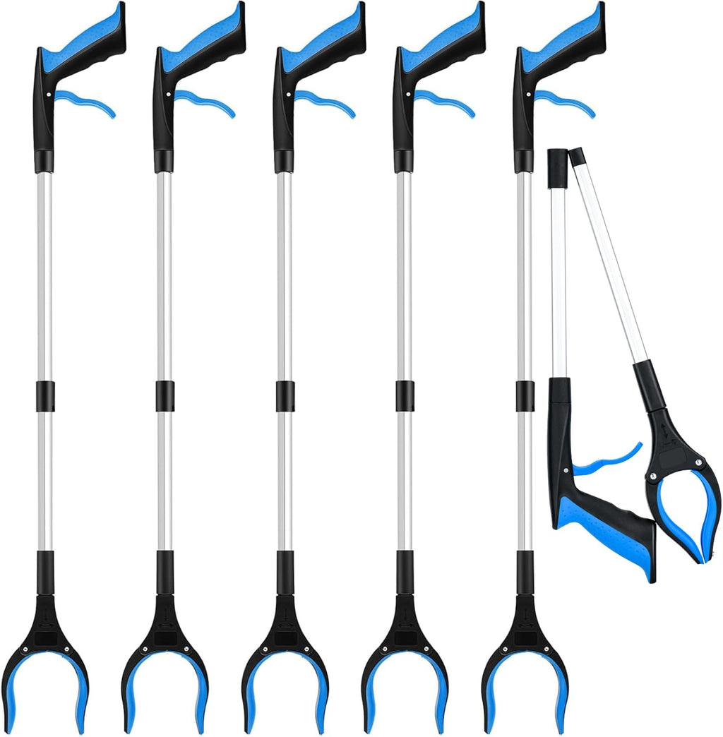 6-Pack 32" Grabber Reacher Tool, 360° Rotating Head, Wide Jaw, Foldable Reacher Grabber Pickup Tool,Anti-Slip