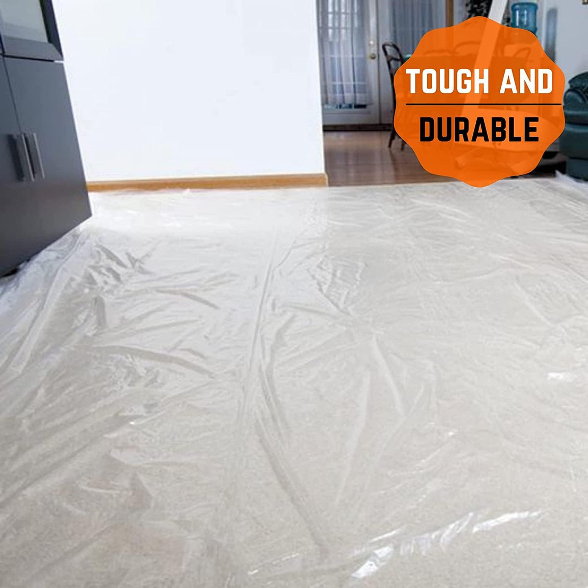 Flame Retardant Plastic Sheeting - 6 Mil - Thick Plastic Sheeting, Heavy Duty Plastic Film, Drop Cloth Vapor Barrier