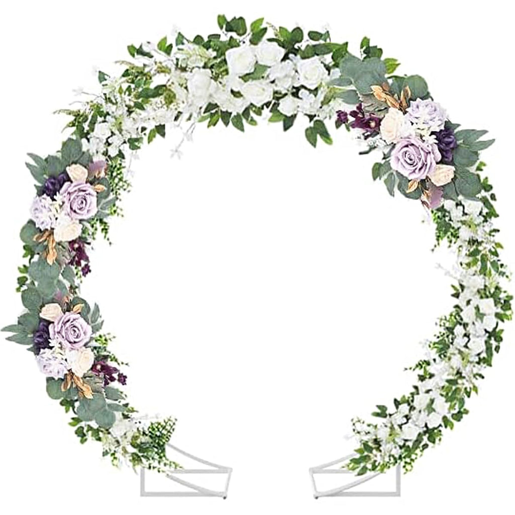 Round Wedding Arch 6.5ft Metal Backdrop Stand with Base