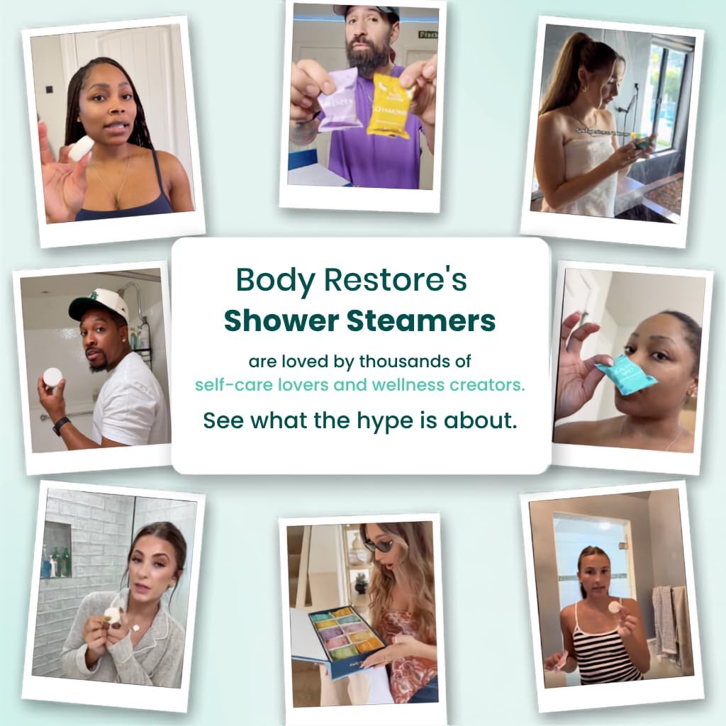 BodyRestore Shower Steamers Aromatherapy, Self Care Gifts, Relief 15 Pack | Birthday Gifts for Women & Men, Spa