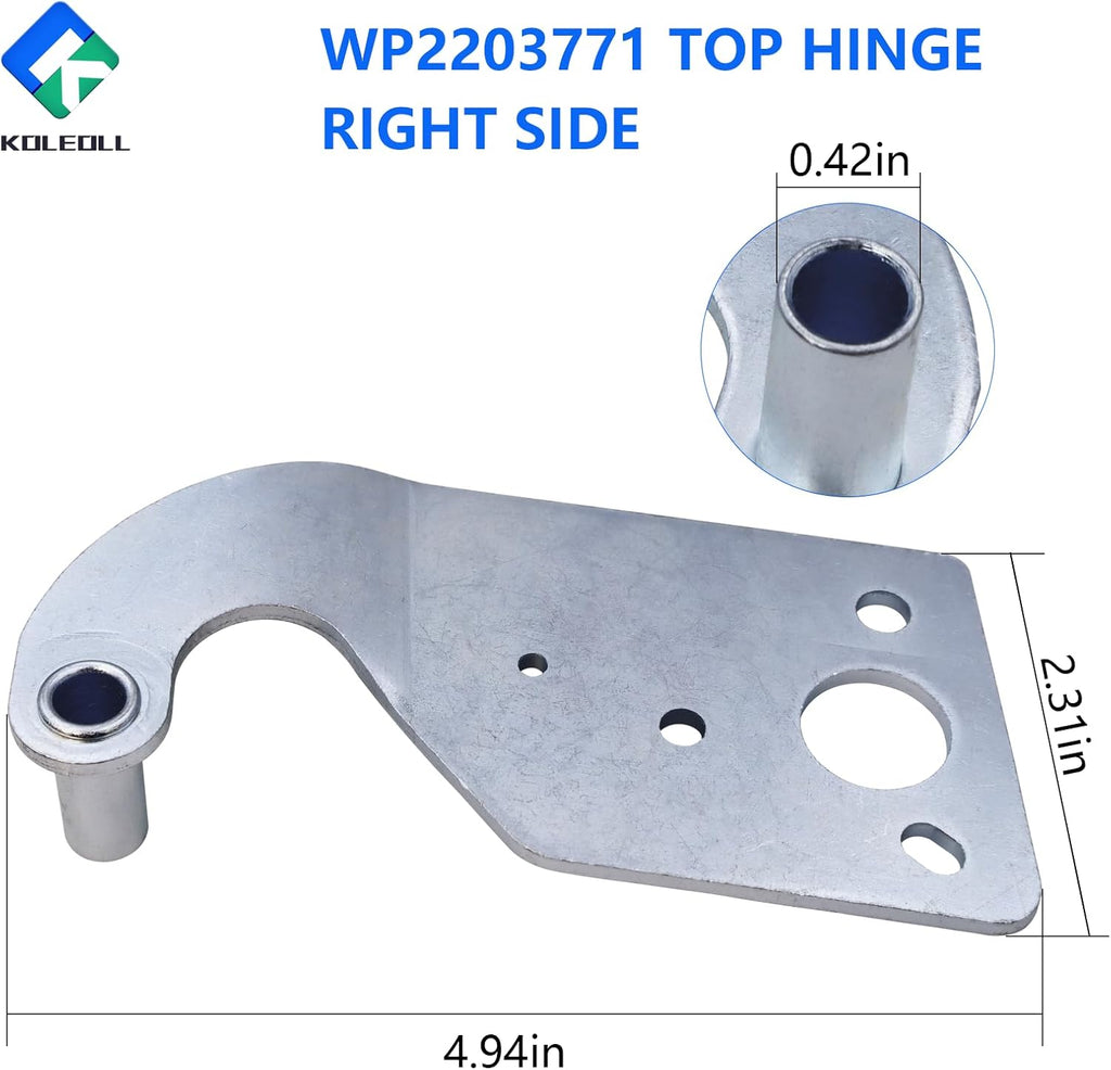 WP2203771 Top Hinge Right Side Compatible with Whirlpool Refrigerator