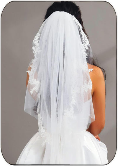 Wedding Veil Bride Lace Floral Veils with Comb Bridal Bachelorette Party Hair Accessories for Women