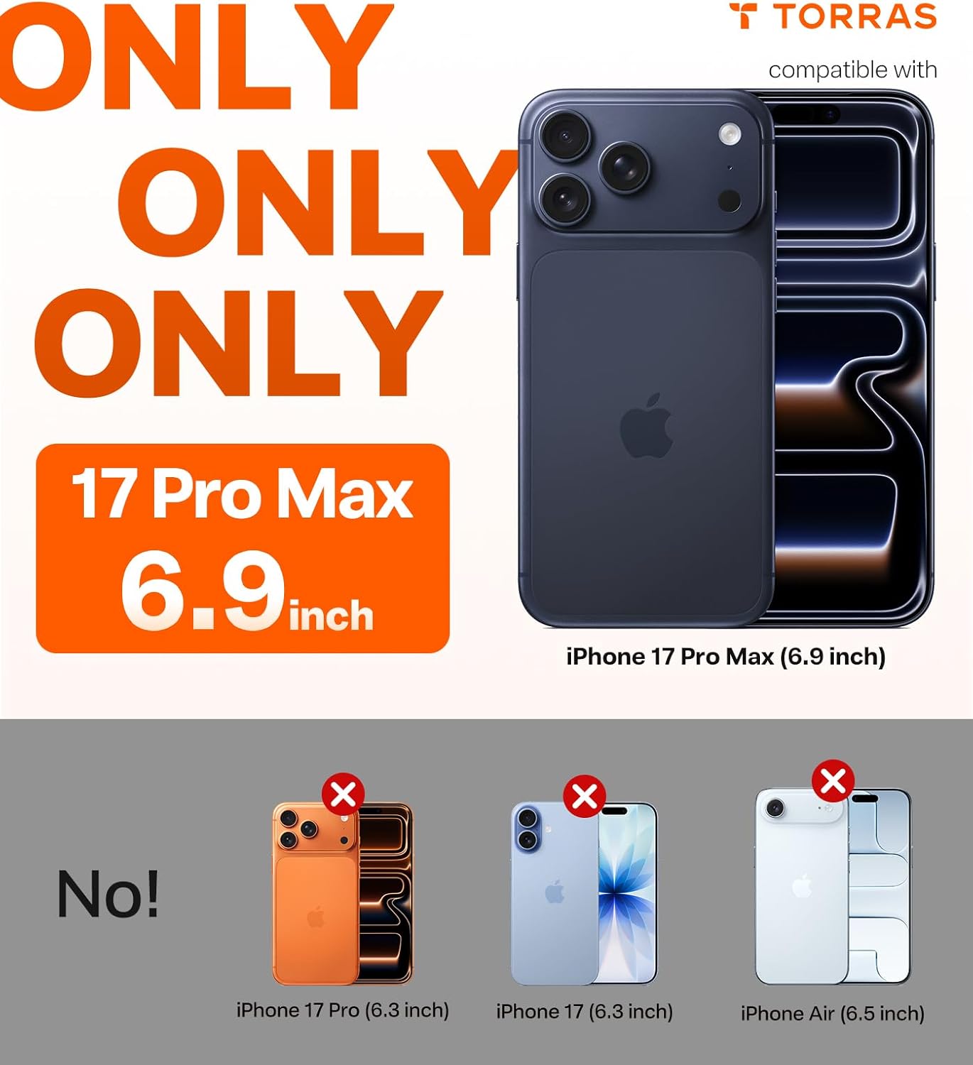 for iPhone 17 Pro Max Case Crystal Clear, [Anti-Yellowing][Military-Grade Protection], Ultra Slim Transparent
