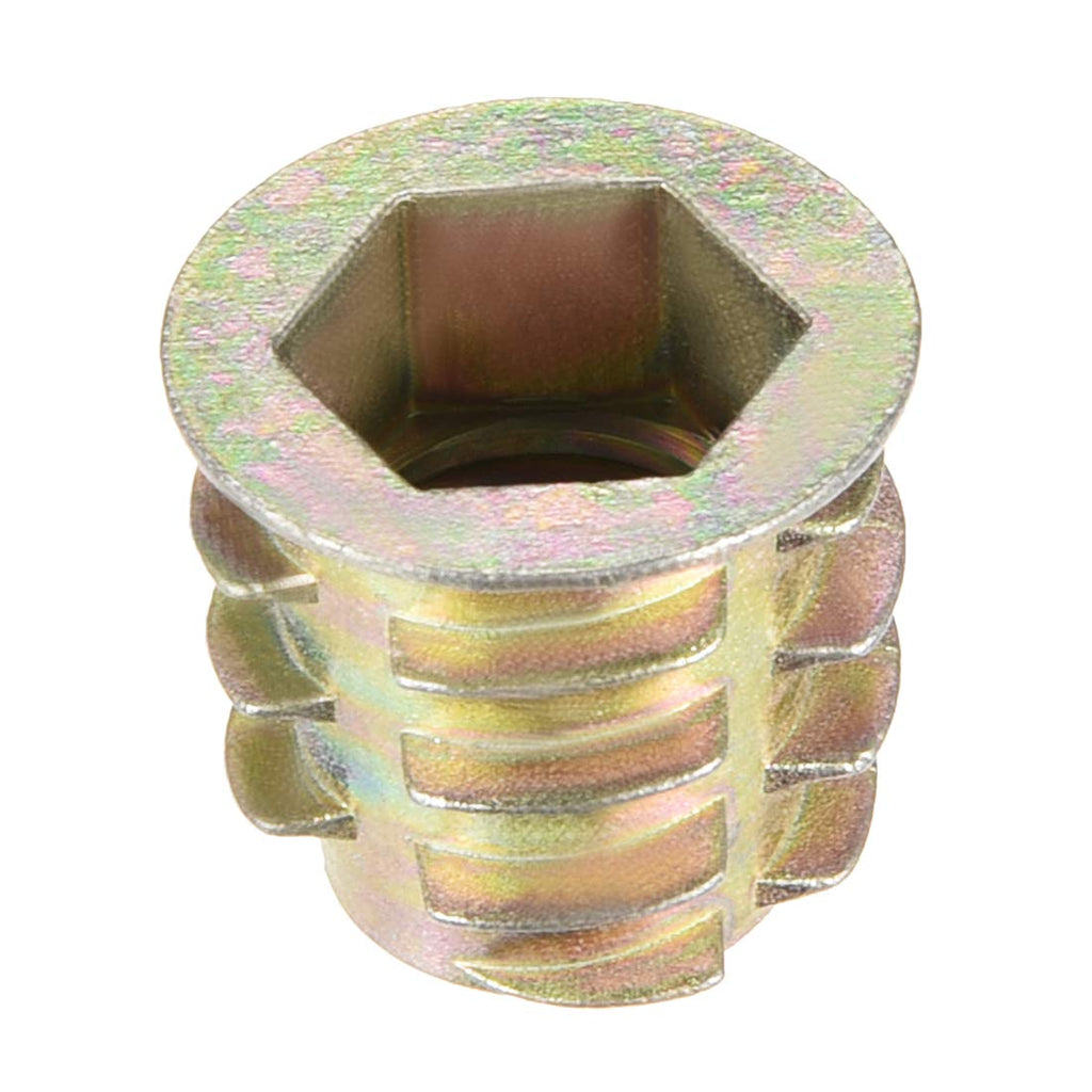 uxcell Furniture Threaded Insert Nuts Zinc Alloy M10 Internal Threads 15mm Length 10pcs