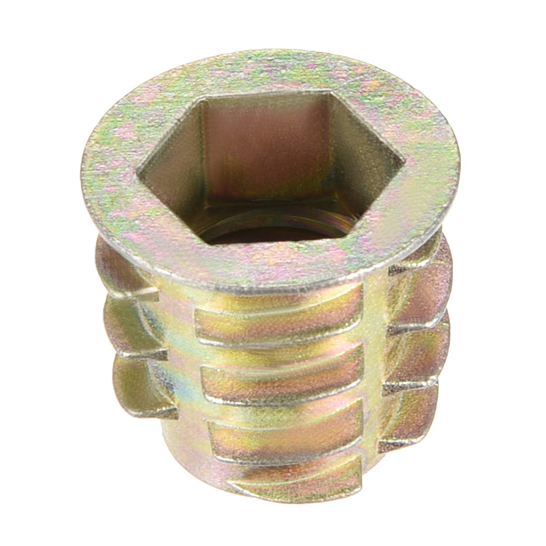 uxcell Furniture Threaded Insert Nuts Zinc Alloy M10 Internal Threads 15mm Length 10pcs