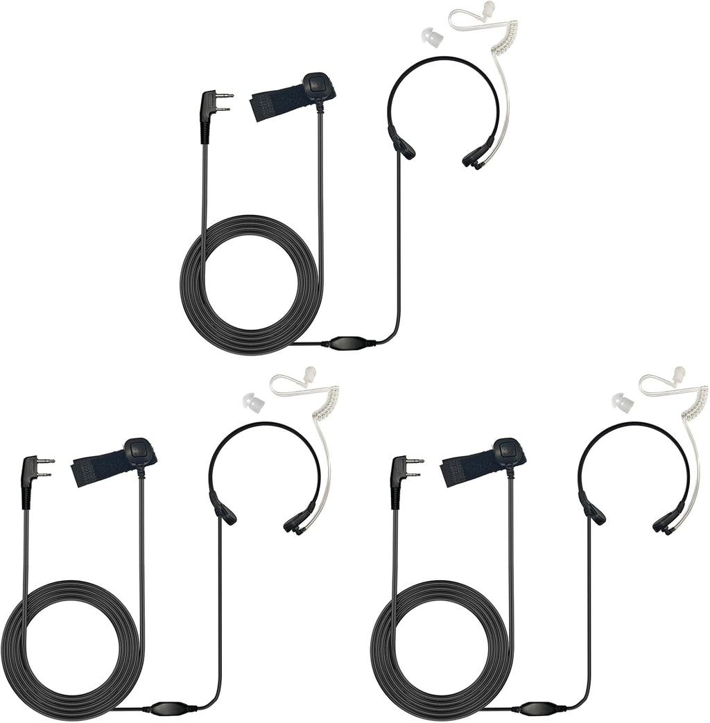 Professional Throat Mic with K1 Dual Pin Connector for Two Way Radio, Neck Mic PTT Headset for Baofeng UV-5R