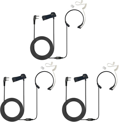 Professional Throat Mic with K1 Dual Pin Connector for Two Way Radio, Neck Mic PTT Headset for Baofeng UV-5R