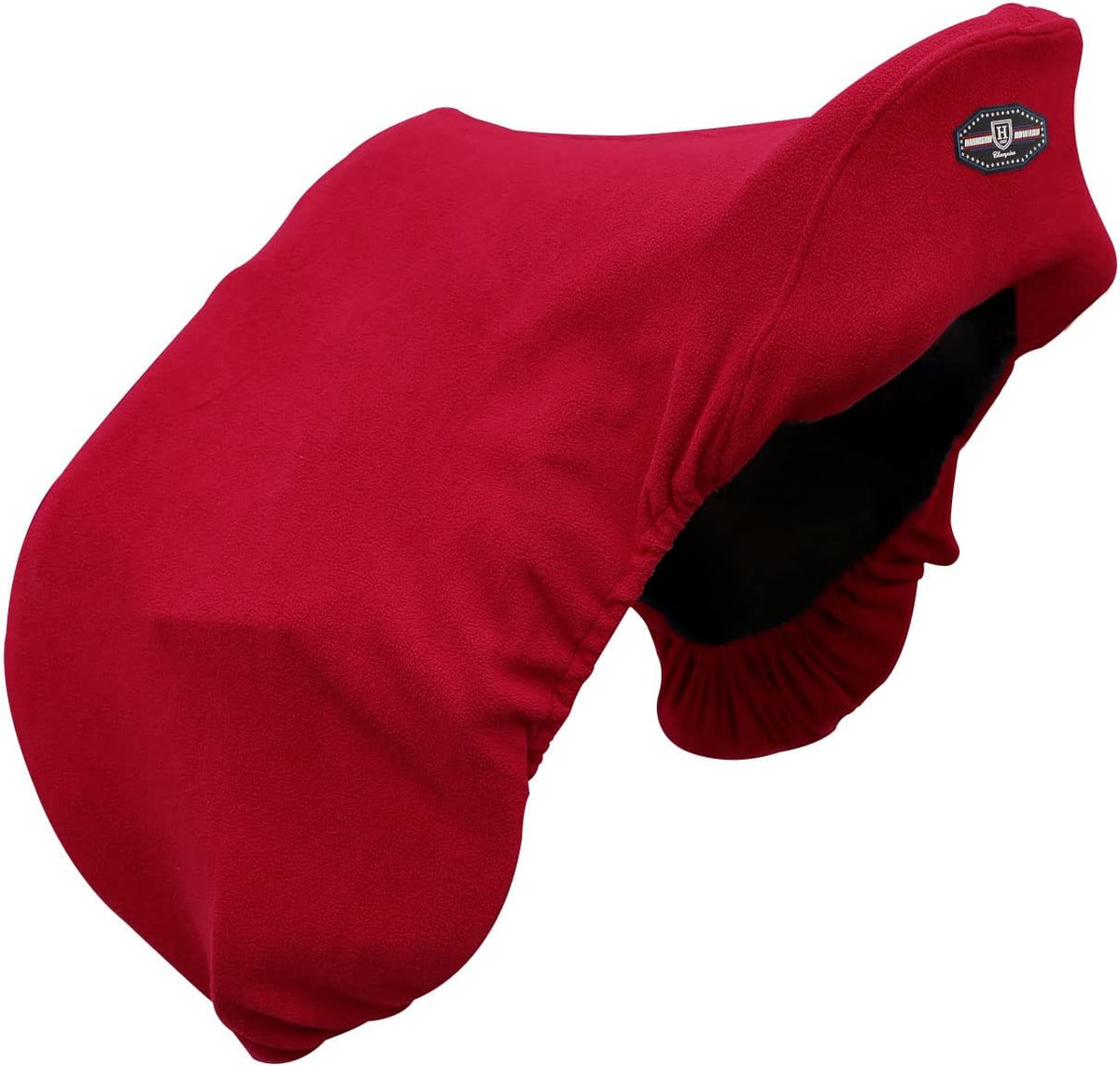 Fleece Saddle Cover for GP/Close Contact Saddles, Dust Protection, Machine Washable, Elastic Fit - Red