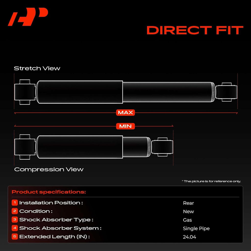 A-Premium Rear Shock Absorbers, Set of 2 - Compatible with Jeep
