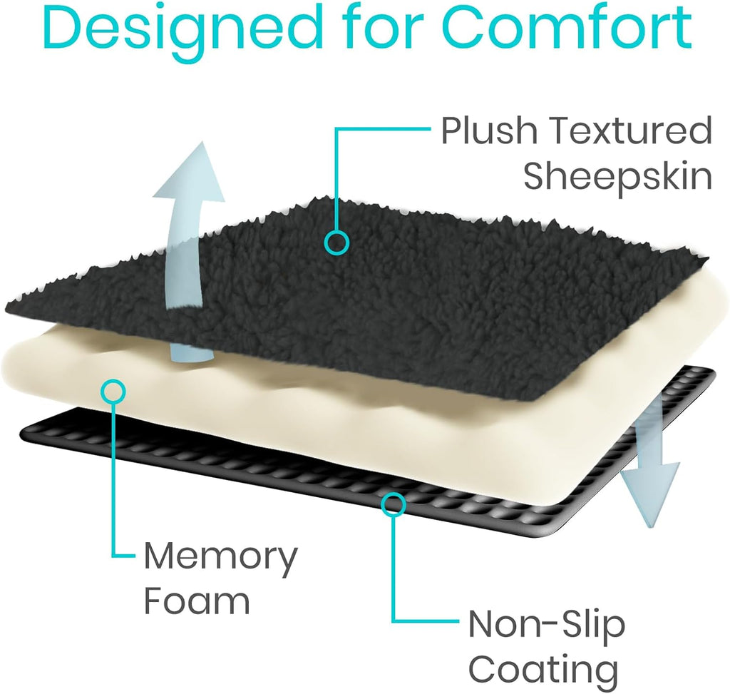 Knee Scooter Pad Cover - Soft Adult Sheepskin Memory Foam