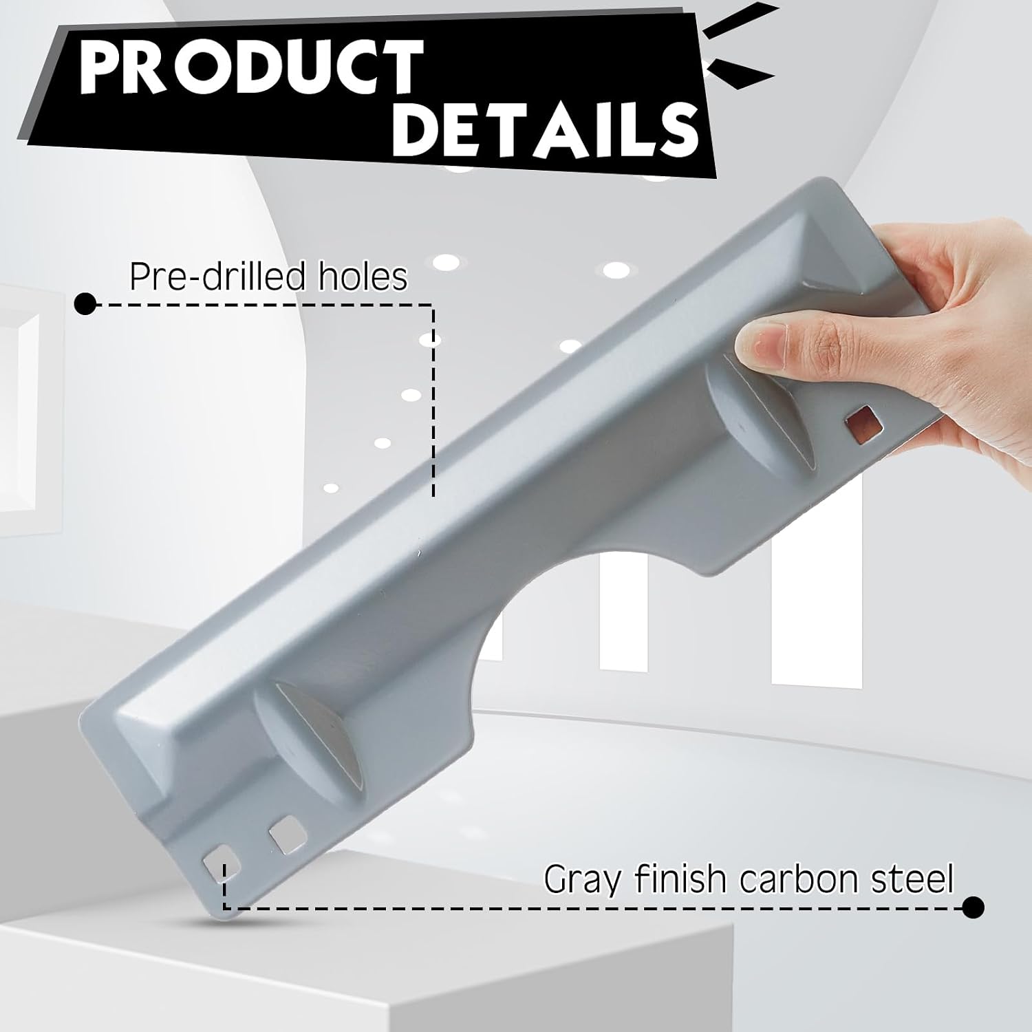 3 x 11" Latch Guard Plate Cover Iron Latch Guard Security Plate Door Security Strike Plate Latch Protector, Against