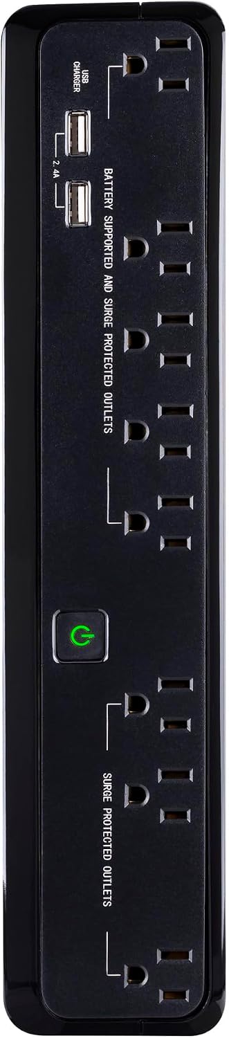 SL700U Standby UPS Battery Backup and Surge Protector | Surge Protector, 700VA/370W, 8 Outlets, Slim Profile, UL
