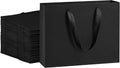 Gift Bags with Handles 10.6x3.1x8.3 Inch Small Black 25 Pack