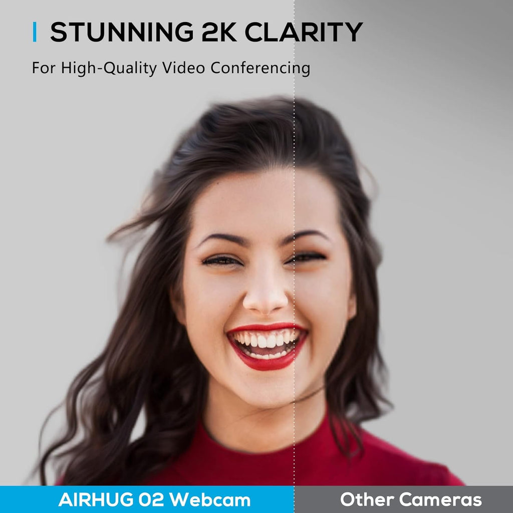 2K Webcam No Mic with Privacy Cover, USB Camera for Computer | Plug & Play, Without Audio, 78° Wide-Angle