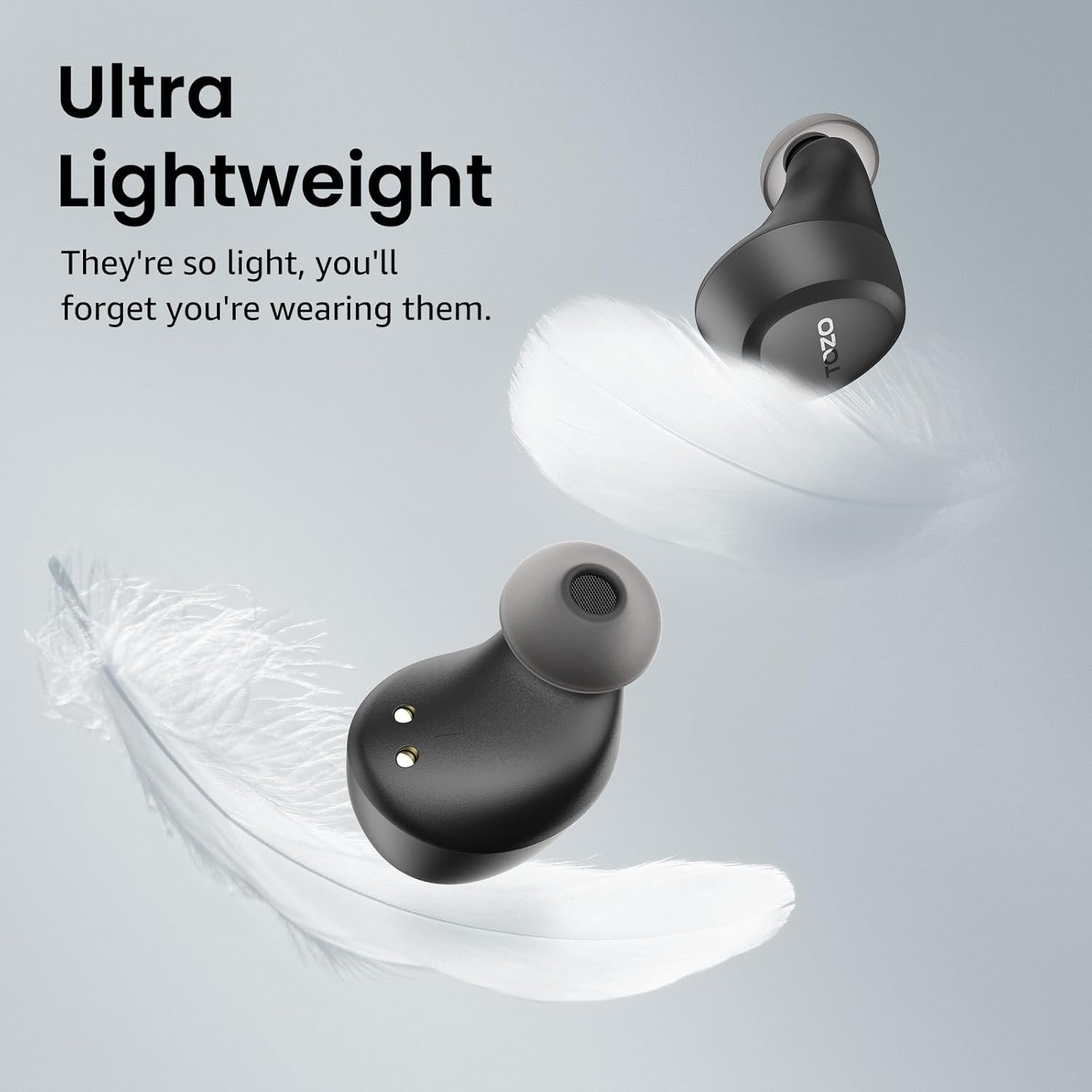 A1 Wireless Earbuds Bluetooth 5.3 Light Weight in Ear IPX5 Waterproof Headphones 2 Mic for AI Calls, Immersive