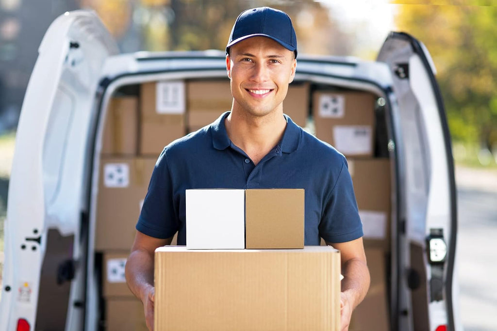 4x4x4" Cardboard Box Mailers 25 Pack White Cube Corrugated Small Shipping Boxes for Mailing