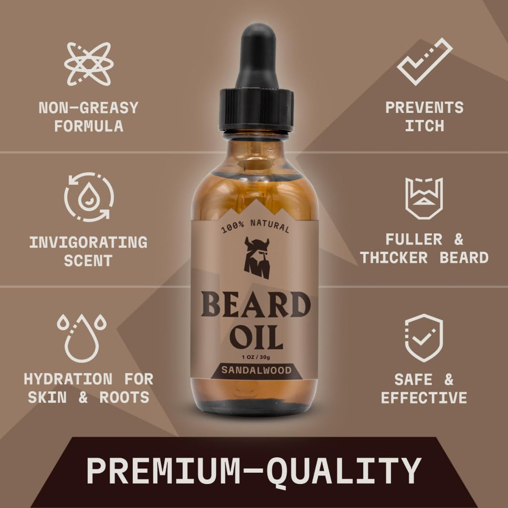 Beard Oil and Balm - Men's Beard Grooming Kit with All-Natural Beard Oil and Leave in Beard Balm Conditioner