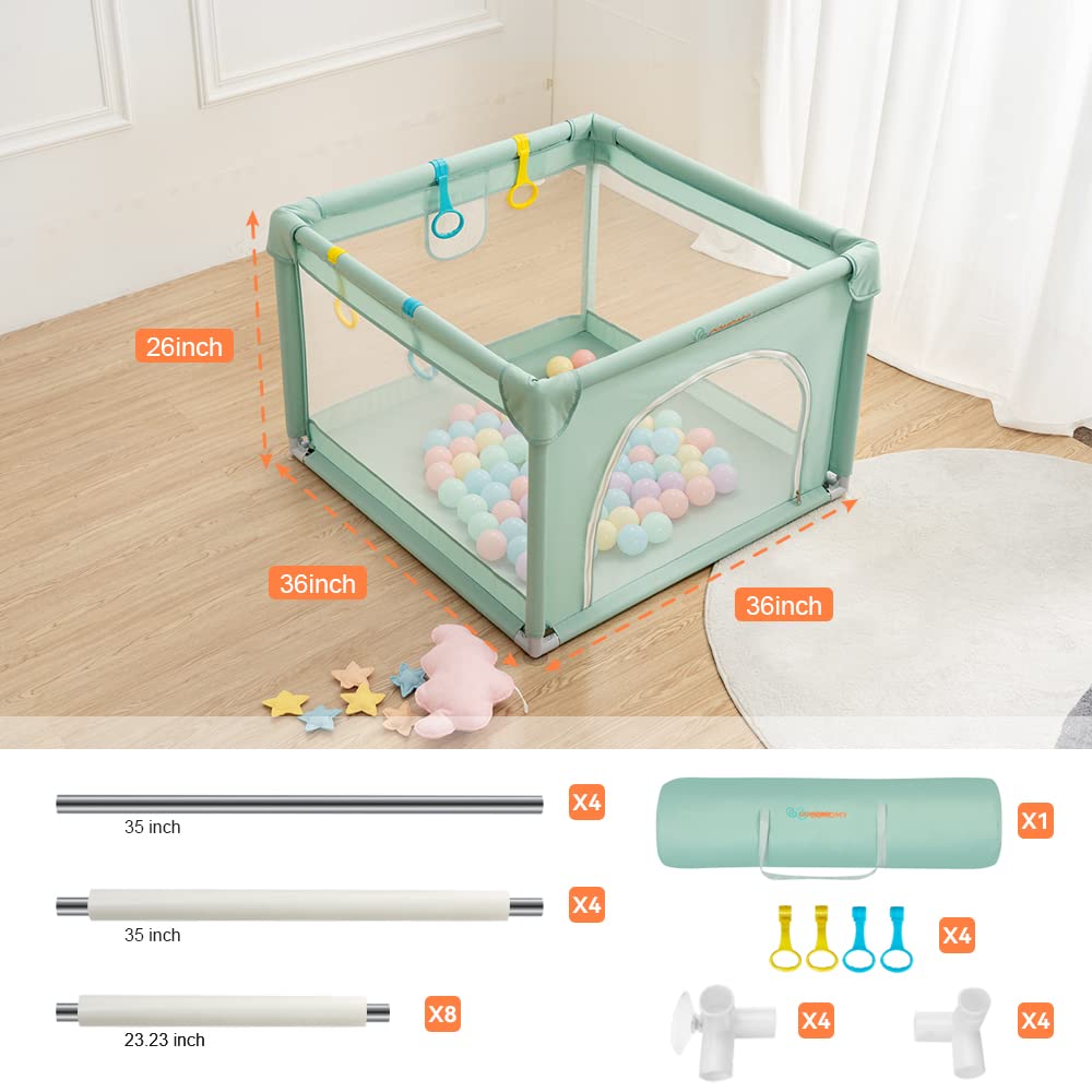 Playpens for Babies and Toddlers, 36"x36" Small Baby Play Pens | Activity Center for Safe and Non-Slip Baby Fence