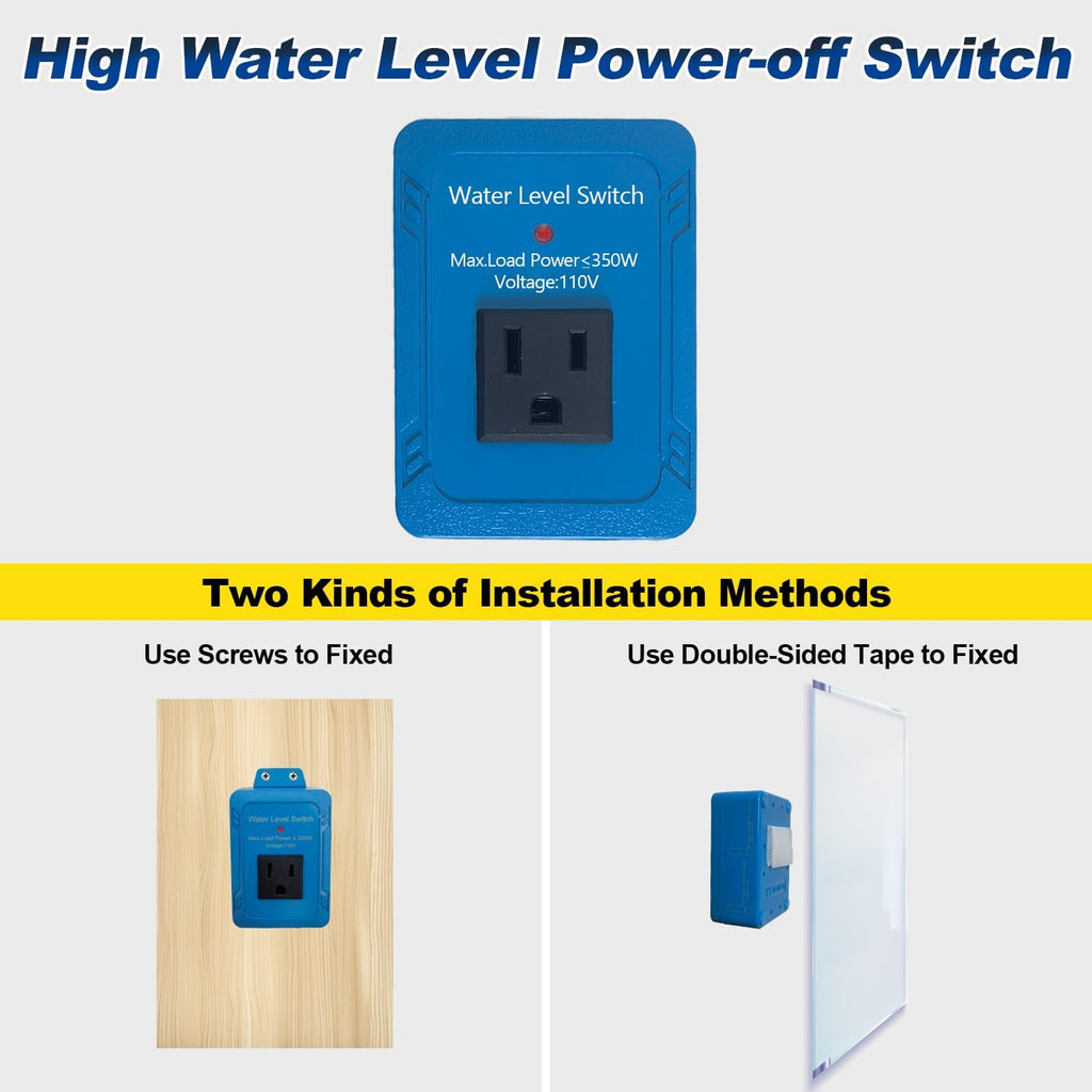 Aquarium Safety Switch For Auto Top Off System Failed,High Water Level Power-Off Switch,Saltwater Fish Tank Automatic