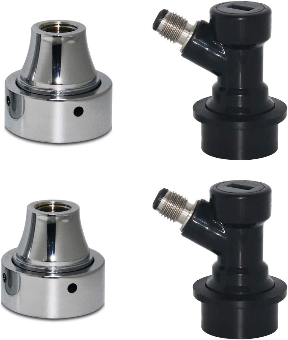 Corny Keg Disconnect Faucet Adapter - LUCKEG Brand Ball Lock Liquid Disconnect with Beer Keg Faucet Adapter 2 pcs for