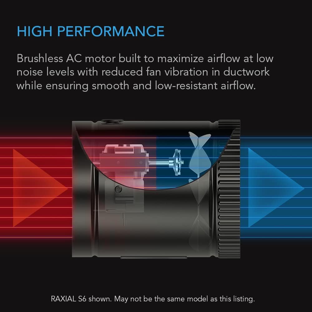 AC Infinity RAXIAL S4, Inline Booster Duct Fan 4” with Speed Controller