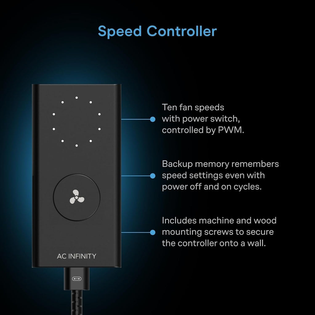 AC Infinity CLOUDLINE S4, Quiet 4” Inline Duct Fan with Speed Controller