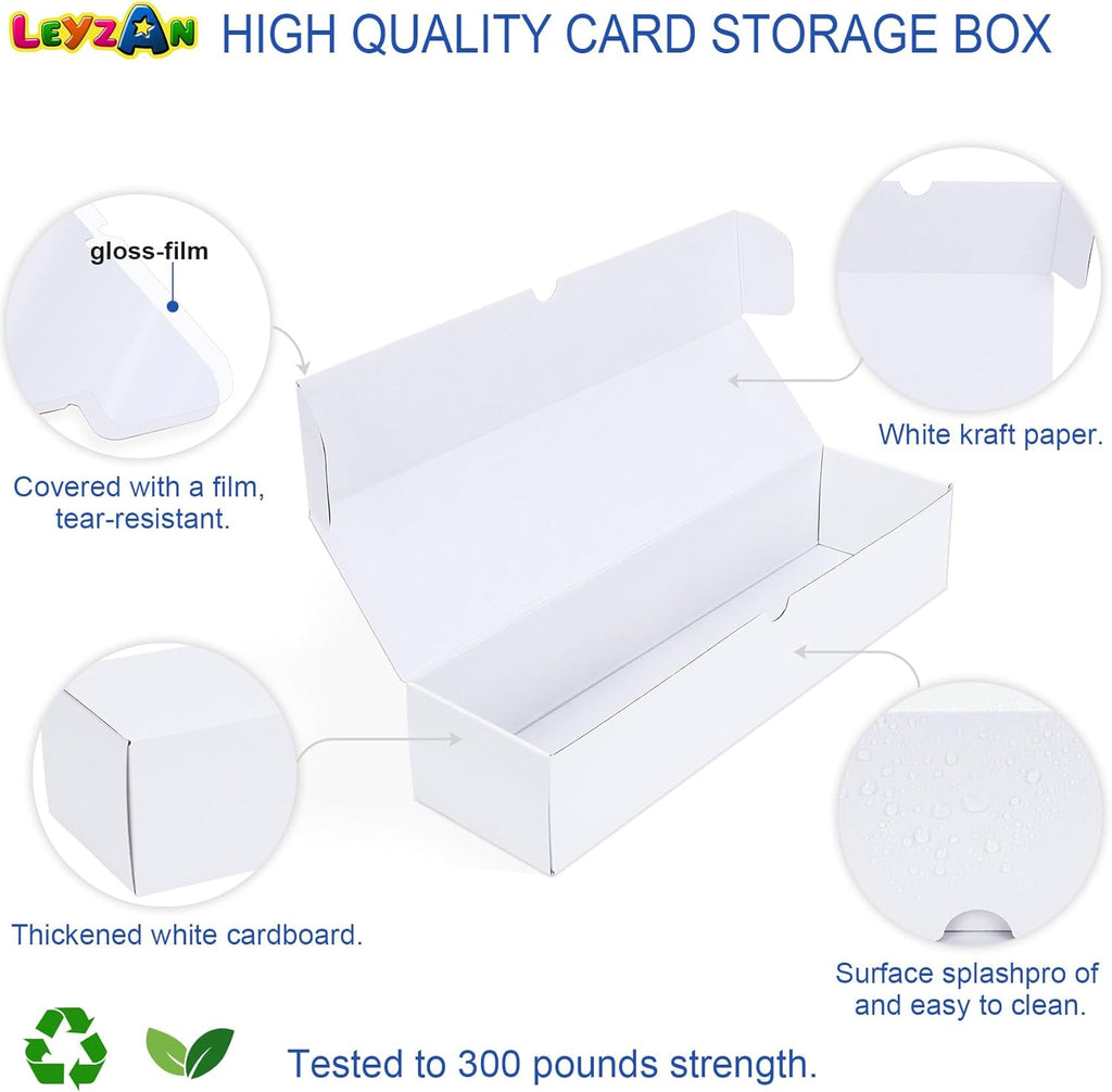 Trading Card Storage Box, 8-Pack 1000 Count Cardboard TCG & Sport Card Box | Trading Card Storage with Divider and