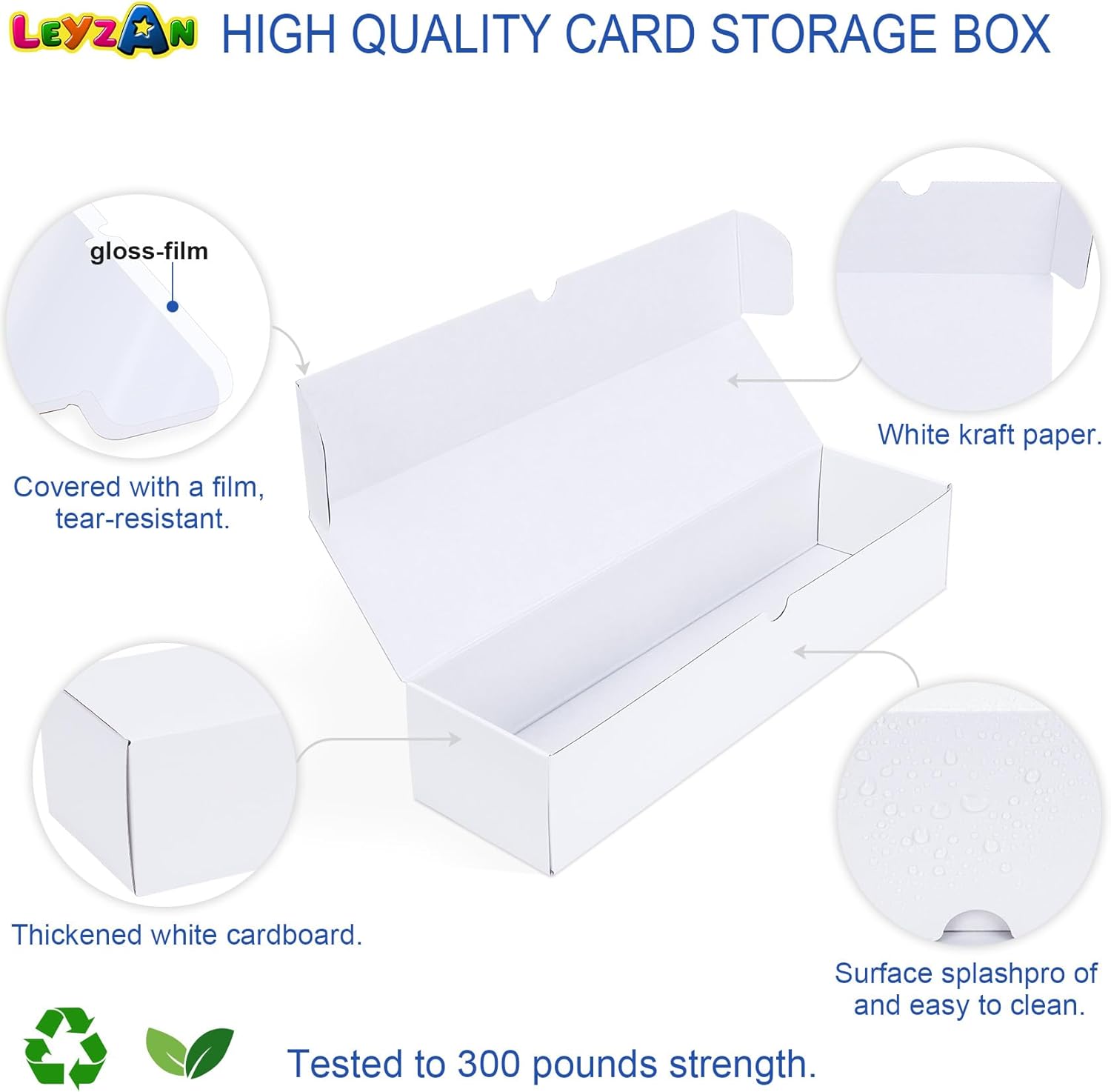 Trading Card Storage Box, 8-Pack 1000 Count Cardboard TCG & Sport Card Box | Trading Card Storage with Divider and