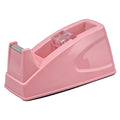 Compact Cute Office Desktop Tape Dispenser for Standard 3/4" Rolls, Pink