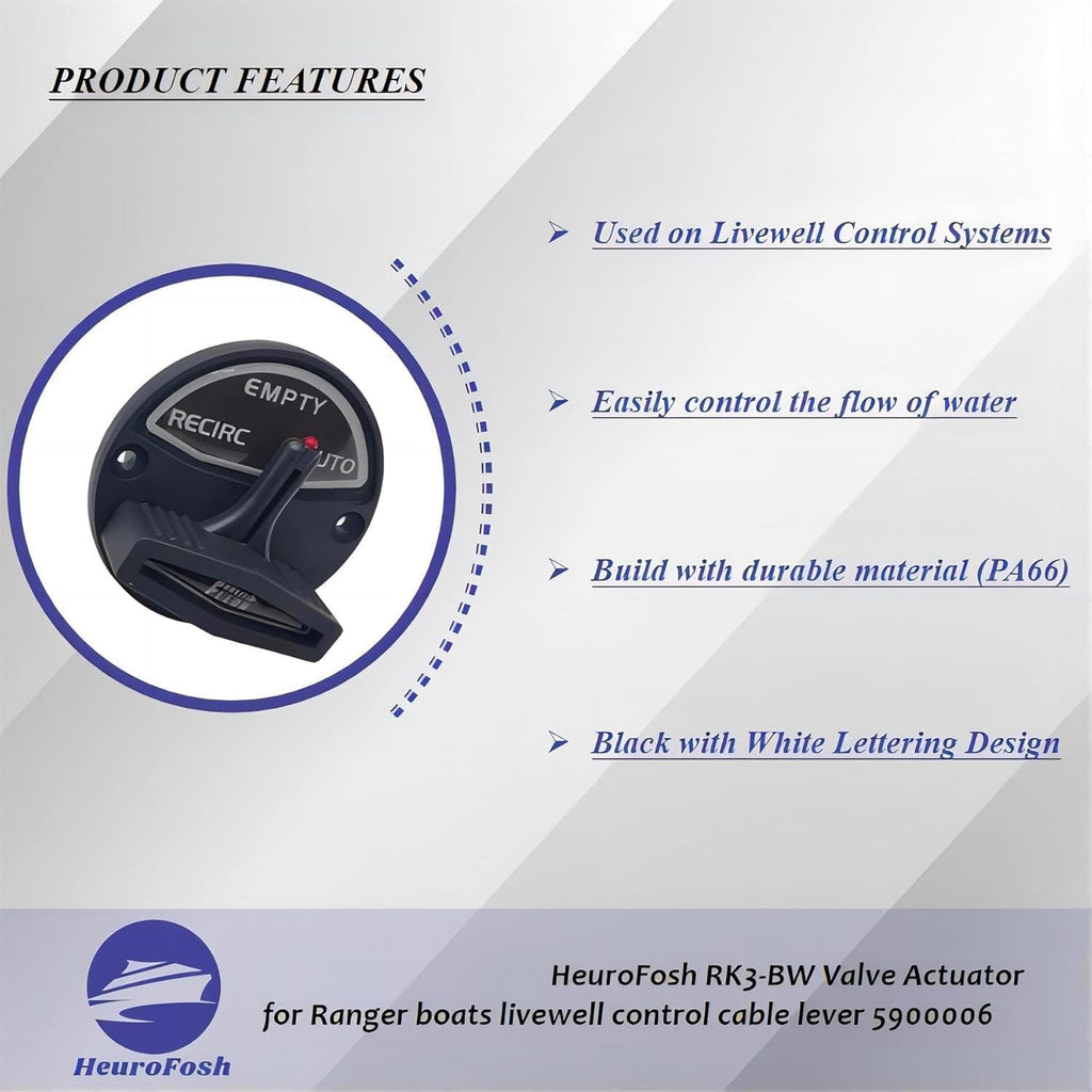RK3-BW Valve Actuator for Skeeter Boats Ranger Livewell Control