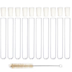 10-Pack Glass Test Tubes with Rubber Stoppers 150mm x 20mm
