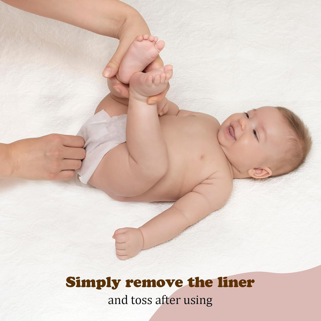 Disposable Natural Bboo Diaper Liners for Cloth Diapers, 400 Sheets (4 Pack)